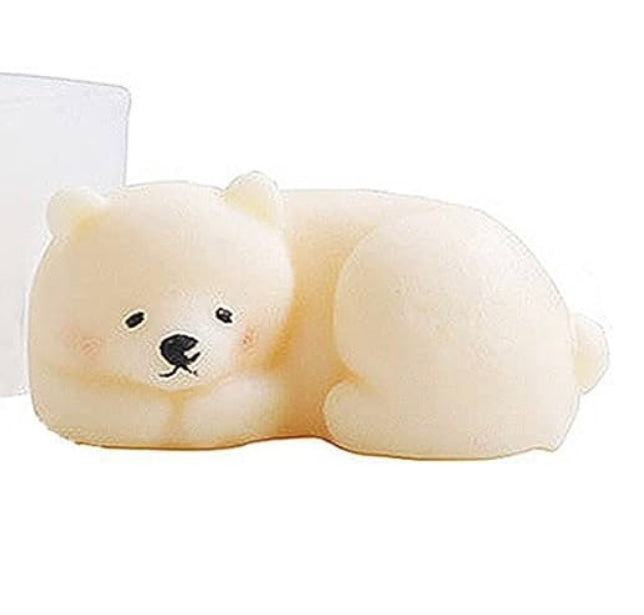Sleepy Polar Bear Candle Mold 🐻❄️🌙✨