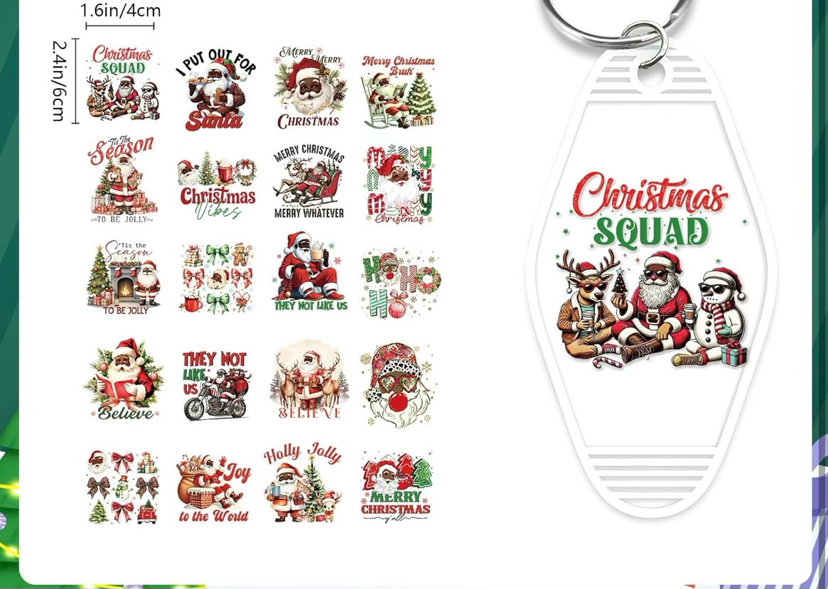 Tis’ the Season Christmas keychain designs 🎅🏽🎄❤️