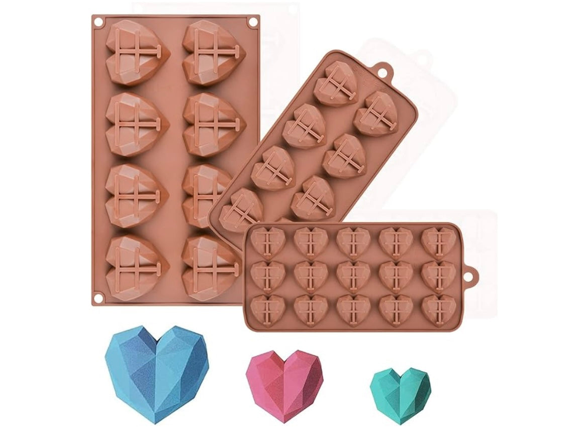 3 sizes Heart Chocolate Wax melts (Large, Medium, Small Set)