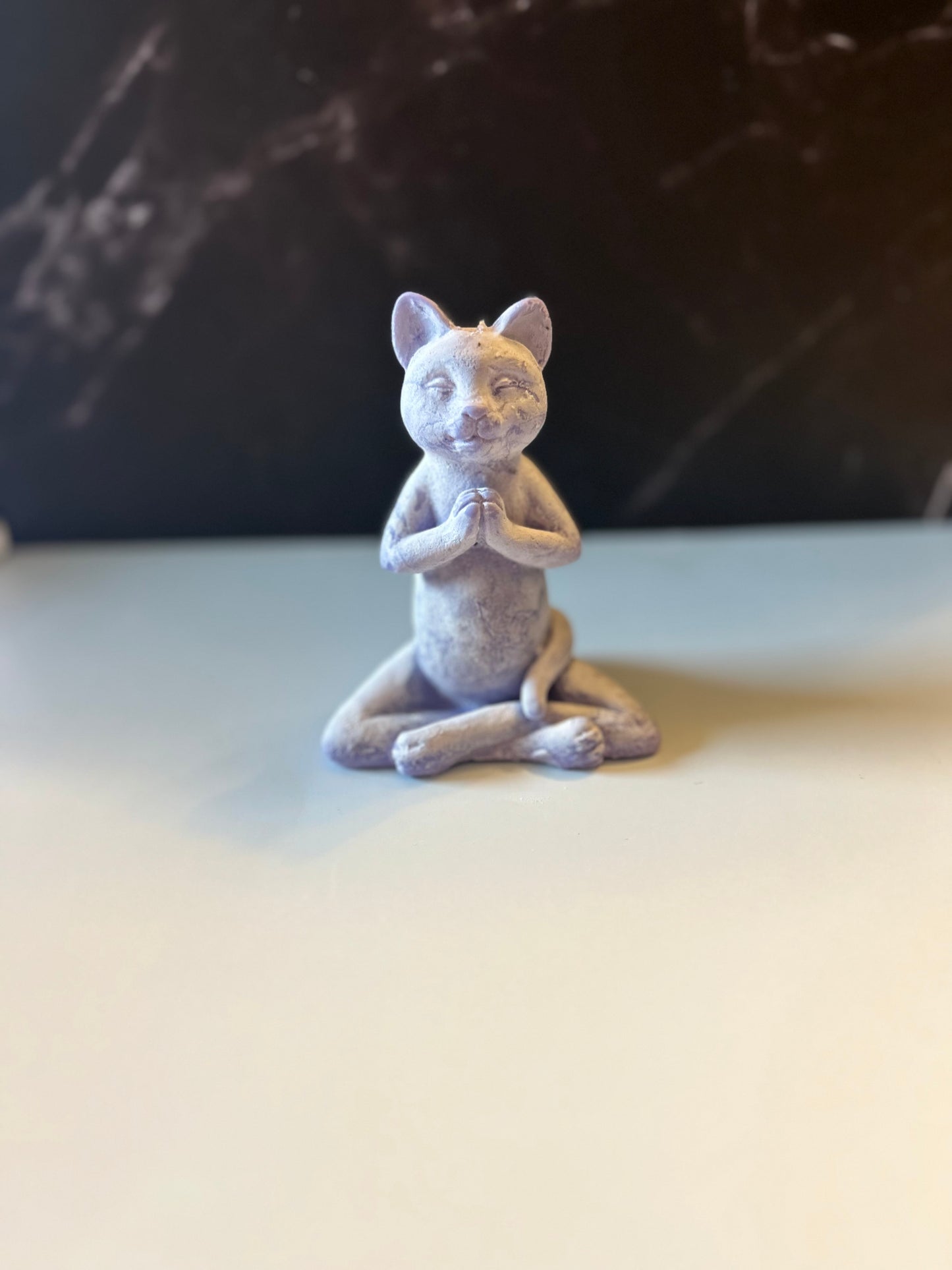 Meditating Cat Candle