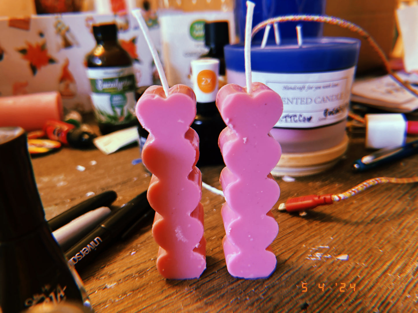6 piece heart candle pillar set ❤️