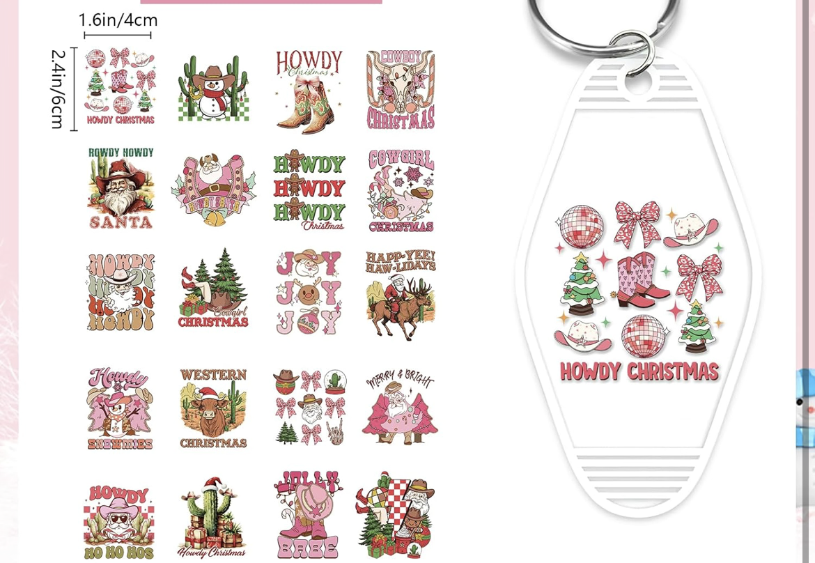 Pink Cowgirl Christmas designs 🎀🎄✨