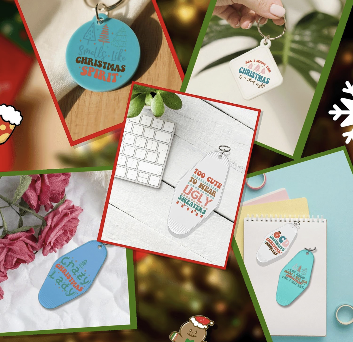 🎄 Sassy & Festive Keychains: Funny Christmas Quotes Collection
