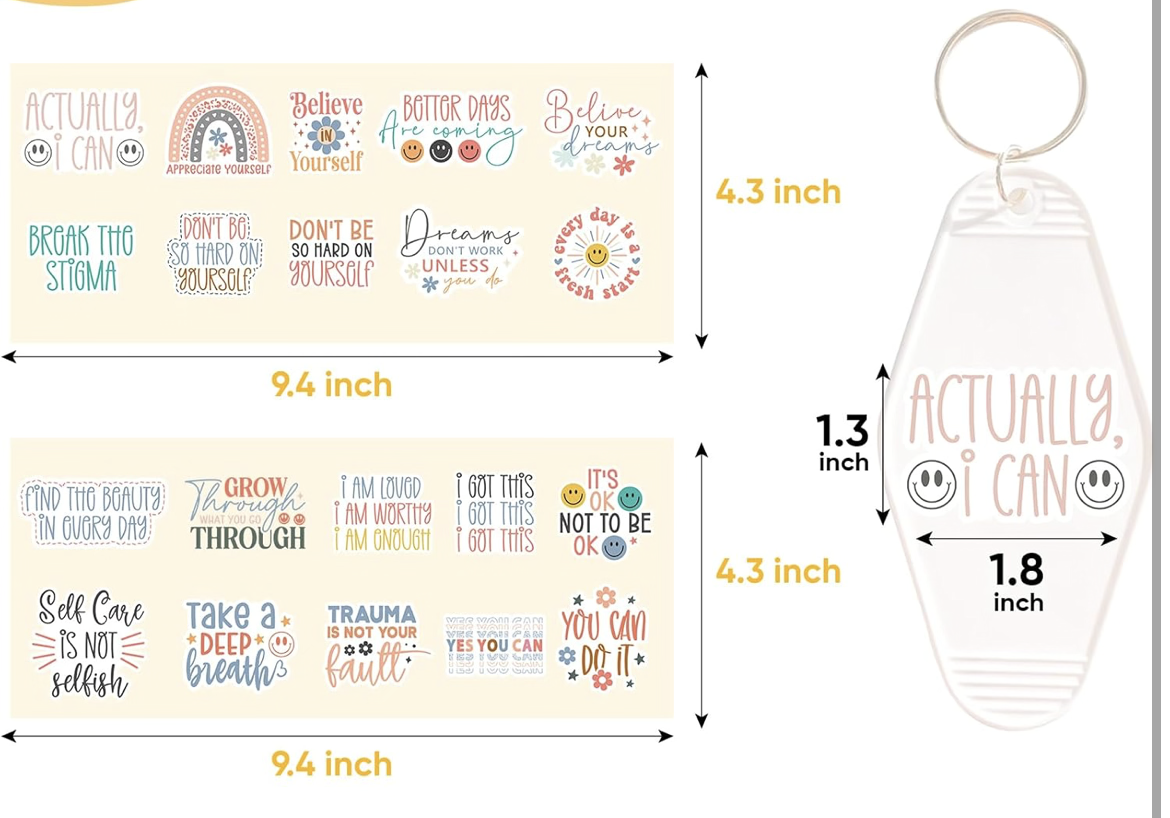 Self- Affirmations keychain designs 💞