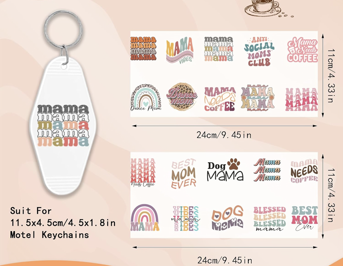 “Mama” keychain designs 💗
