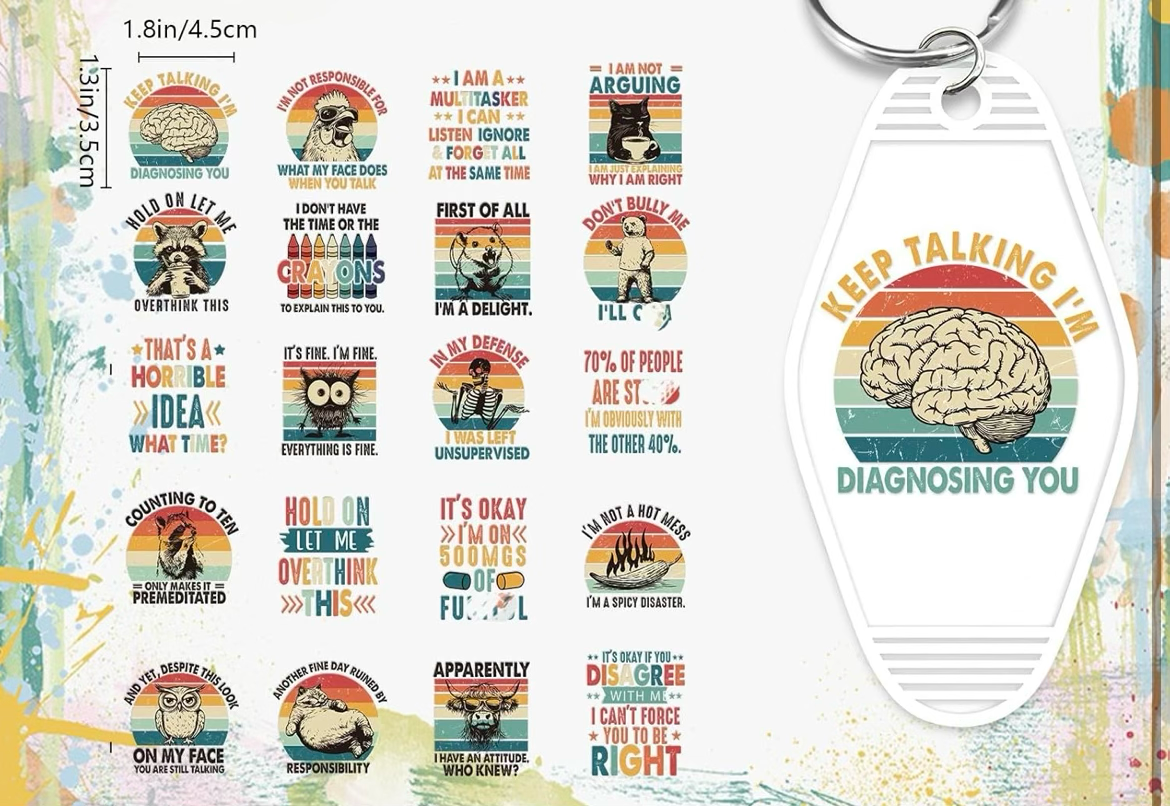 Sarcasm Keychain Designs 🙄🤪