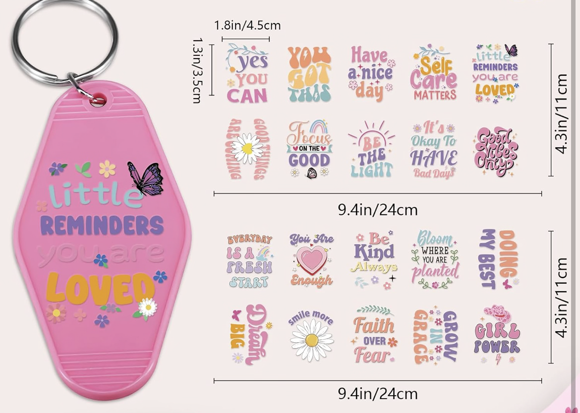 “Little Reminders” keychain designs 🩷