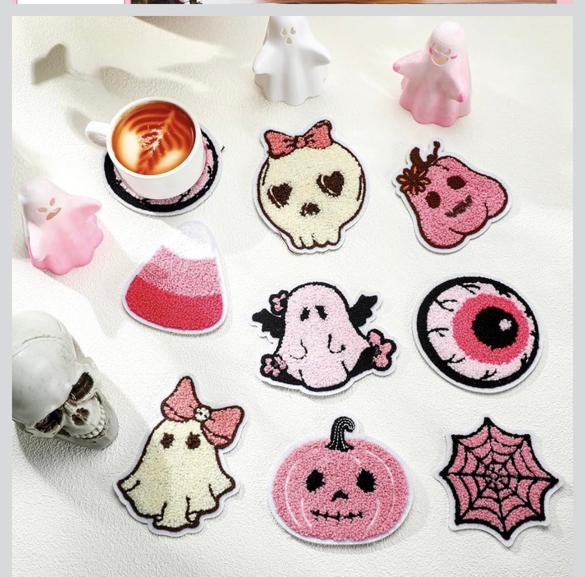 “Cutie Halloween Coaster” designs 🎀🖤👻