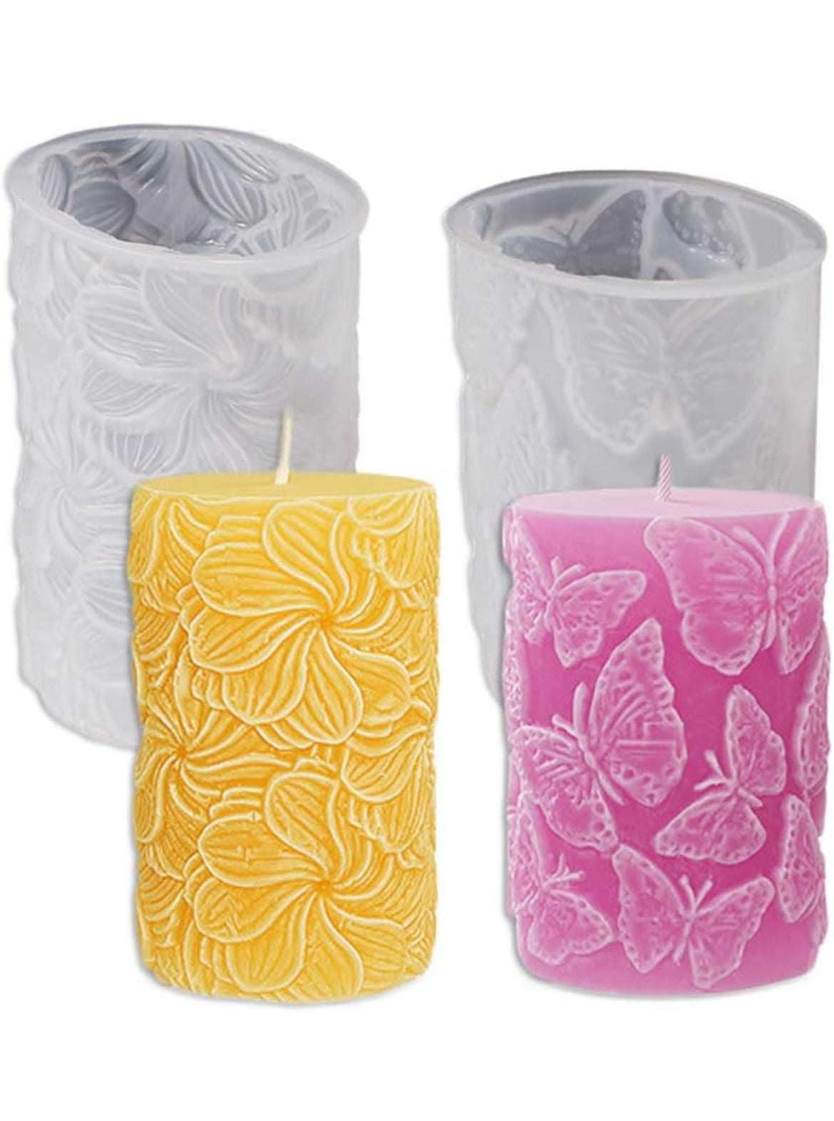 Butterfly and Windmill Pillar Candles 🦋🌸
