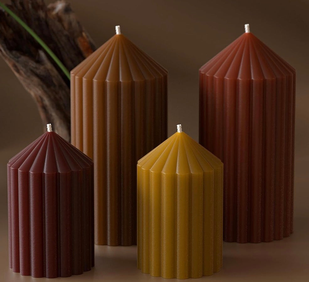 2 pack stripe cylinder pillar candles 🕯️