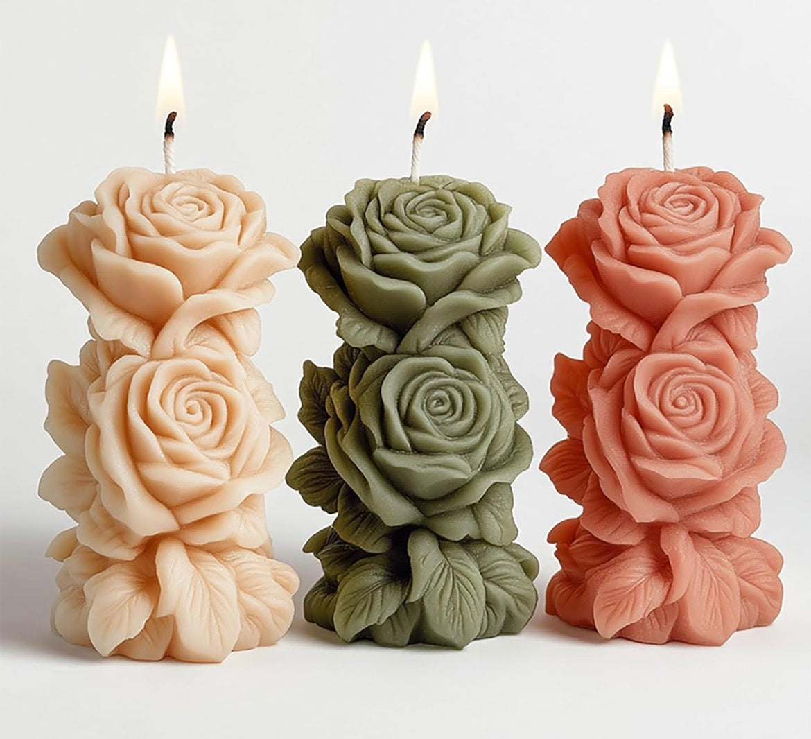 Succulent rose candle 🌹🕯️