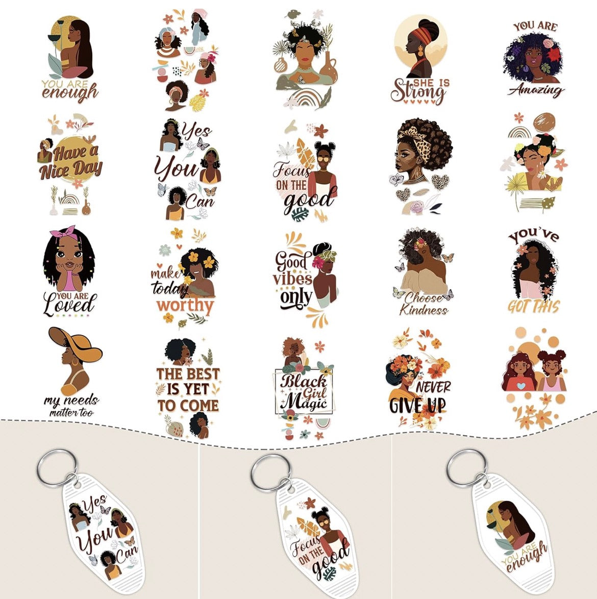 ✨ EmpowerHER Keychains: Daily Affirmations for Queens 👑