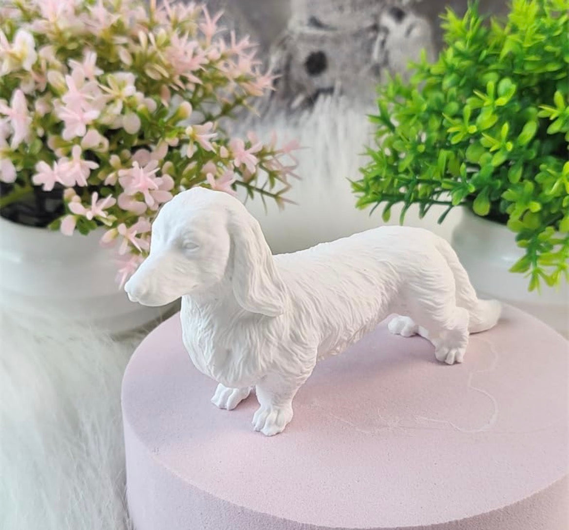 Long haired Dachshund candle 🐾