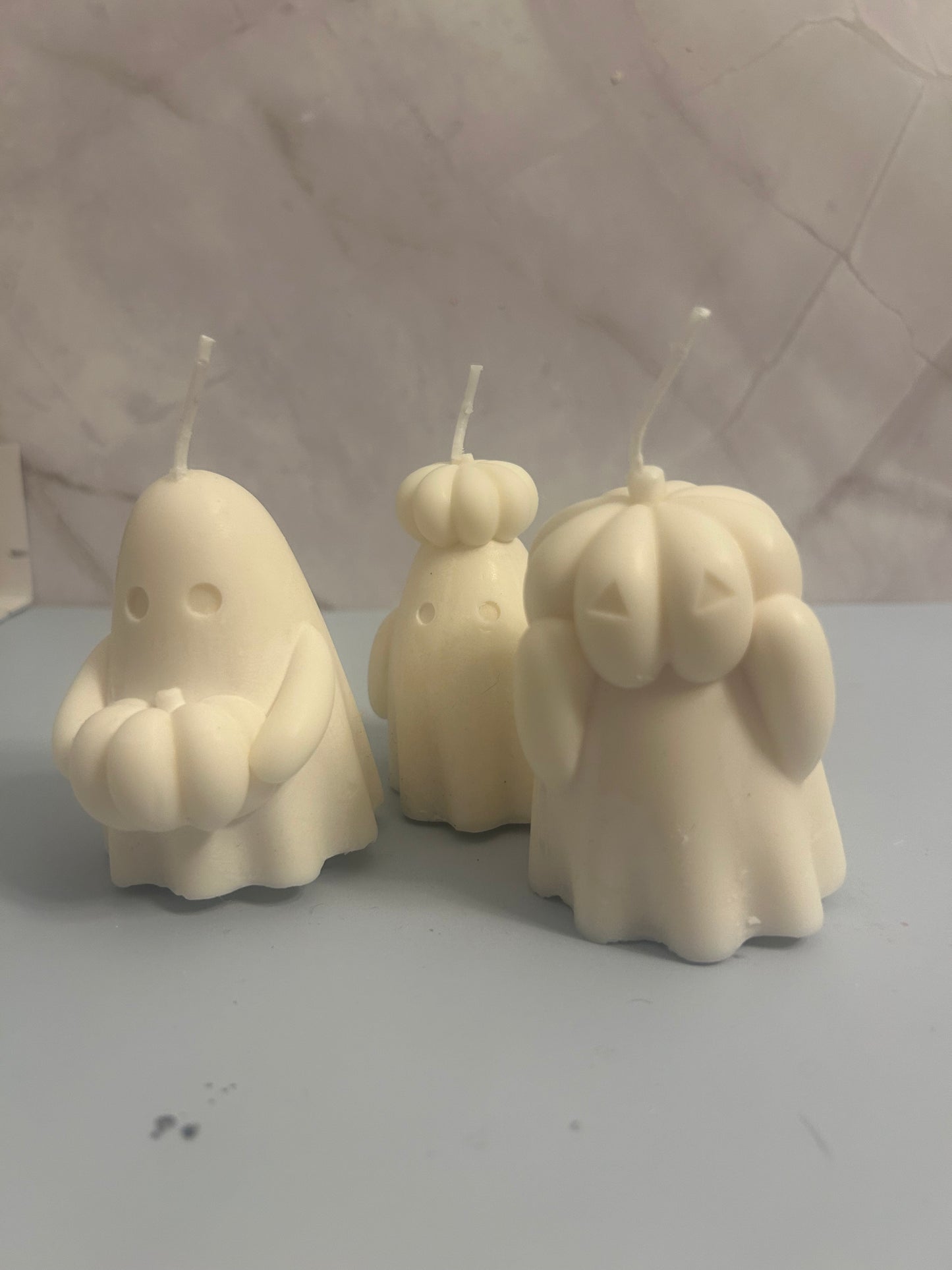 Ghosts holding pumpkin candles (3 piece): NOW AVAILABLE!