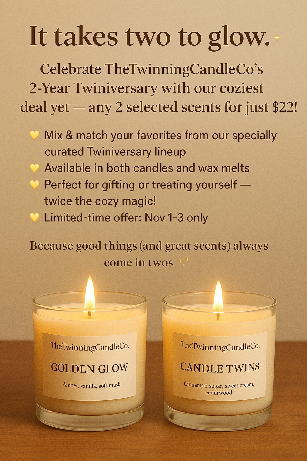 ✨🕯️ Twiniversary Collection – It Takes Two to Glow 🕯️✨