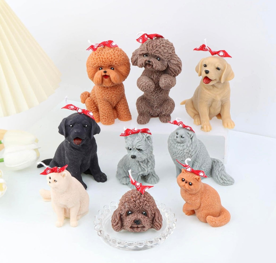Cats & Dogs Bow Candles