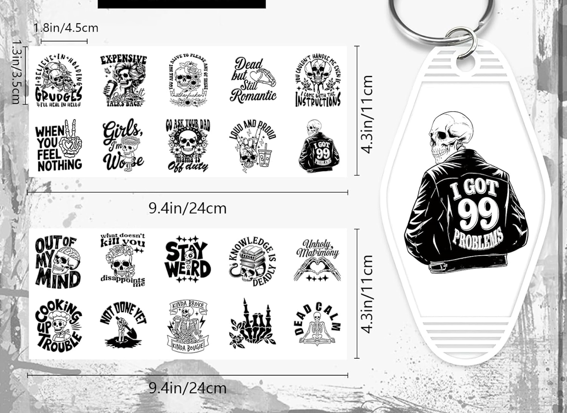 “Dead but…” keychain designs ☠️🖤