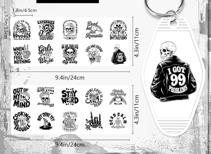 “Dead but…” keychain designs ☠️🖤