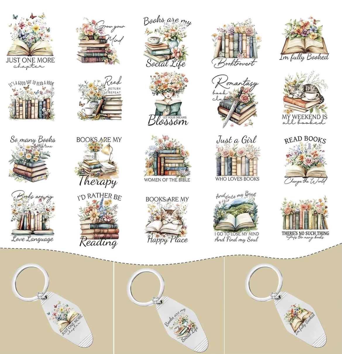 Book Girl Keychain Designs 📚✨💗