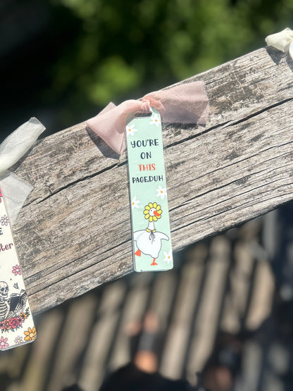 “You’re on this page” bookmark 🪿🌼