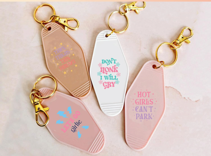 “Let’s Go Girlie” keychain designs 💖✨
