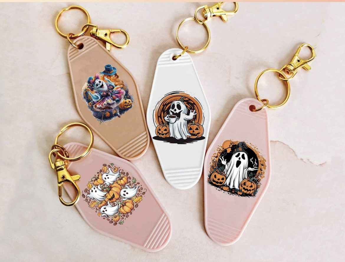 Ghost with Pumpkins Keychain designs 👻🎃
