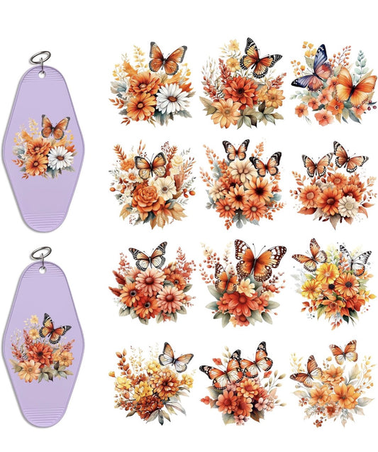🍂 Autumn Flutter: Fall Butterfly & Flower Keychains 🦋🌸