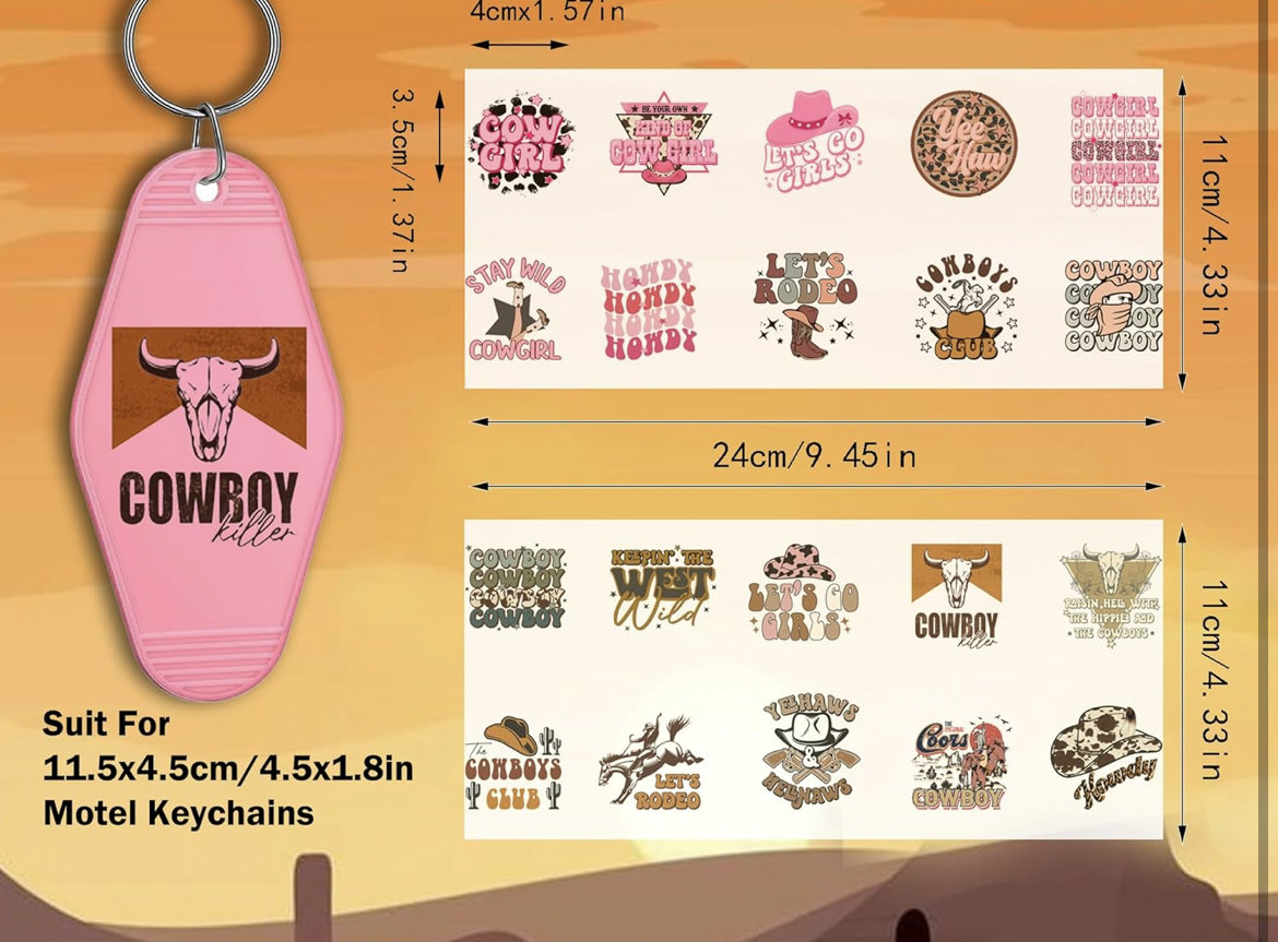 Retro Country Keychain designs 🤠🐂