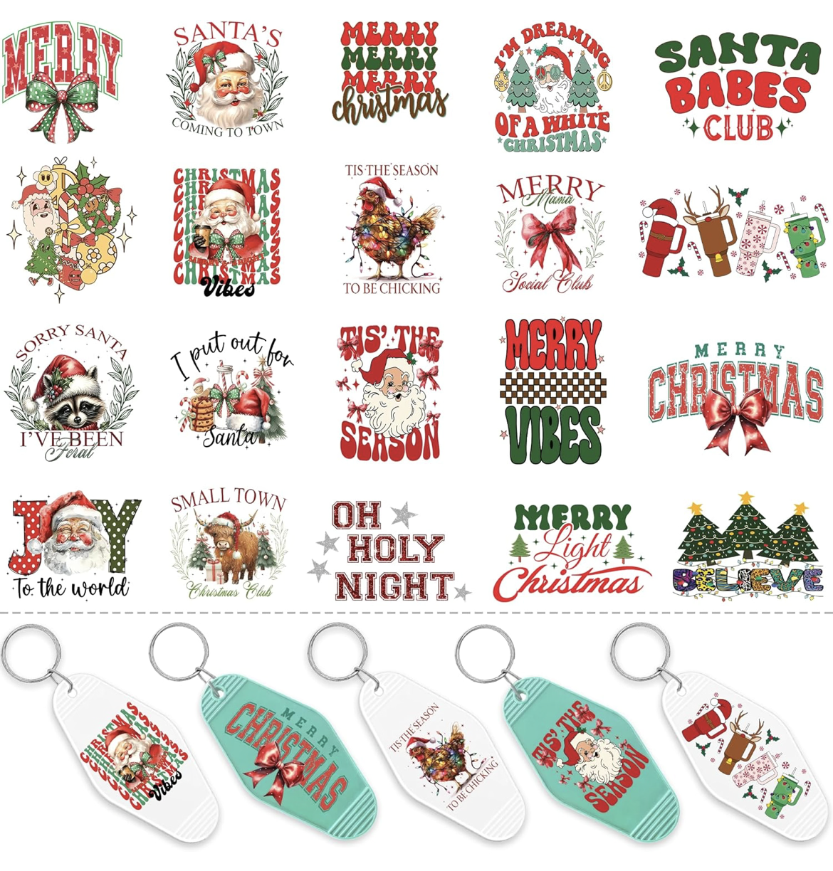 Merry Vibes Keychain designs 🎄❤️