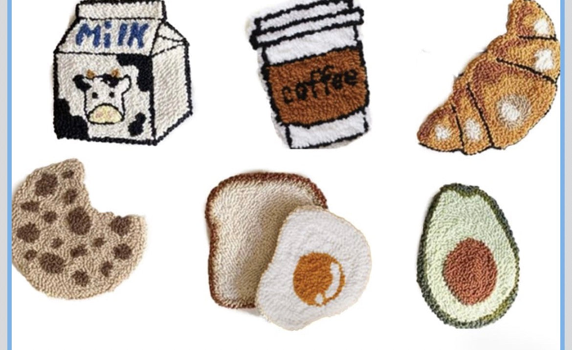 Brunch & Stitch: Breakfast Punch Needle Coasters 🥑☕🍪