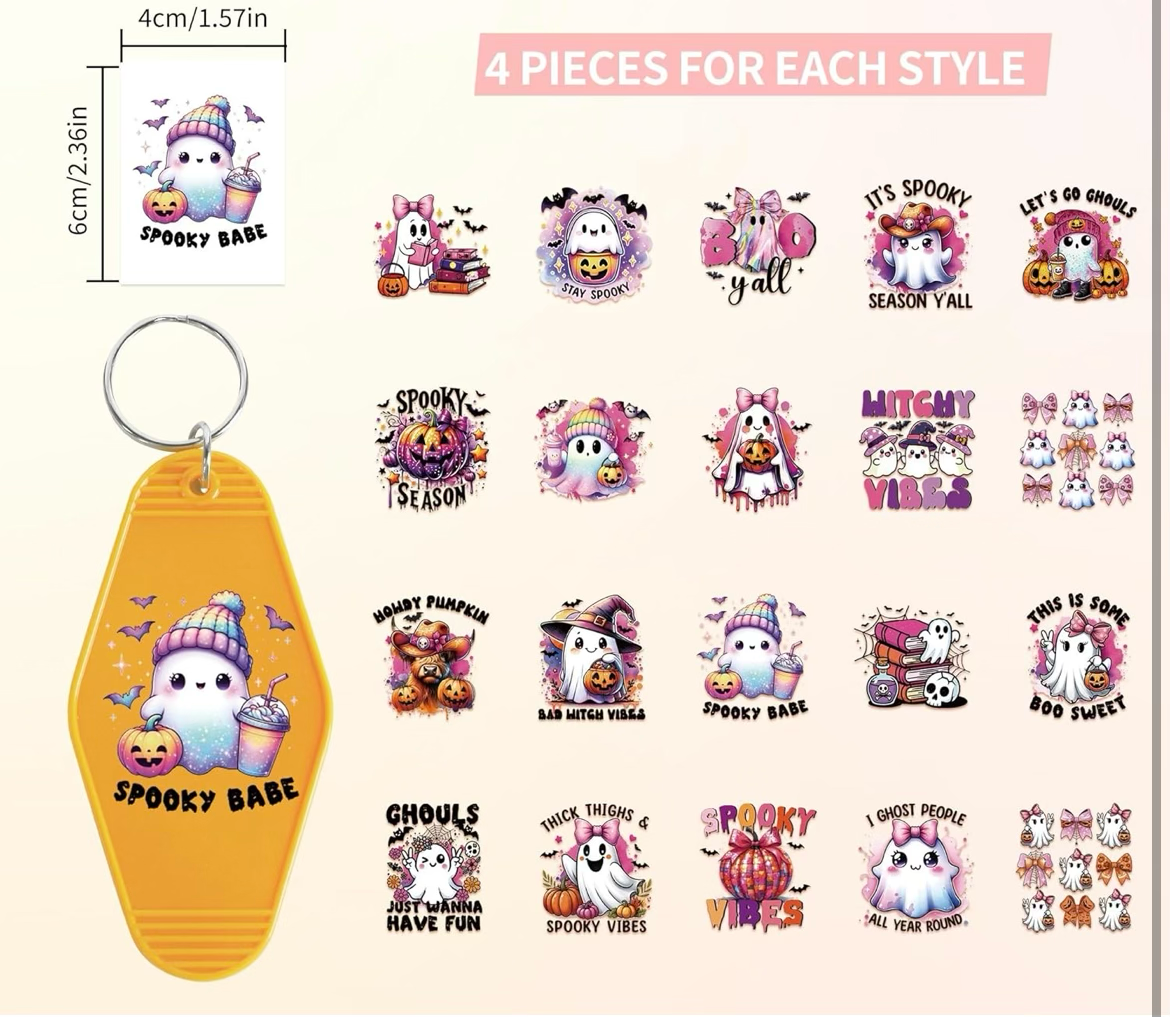 Pretty Pink Halloween Keychain Designs 🎀🖤👻