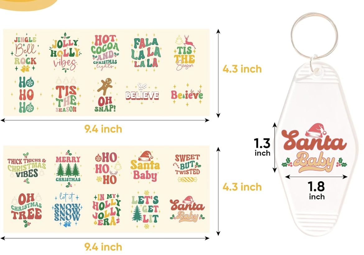 Holly Jolly Christmas keychain designs 🎄❤️
