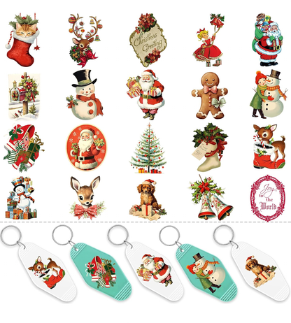 Retro Christmas keychain designs 🎄🎅🏼❤️