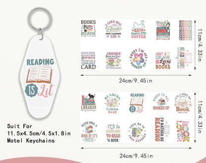 Booktrovert keychain designs 📖✨🤍
