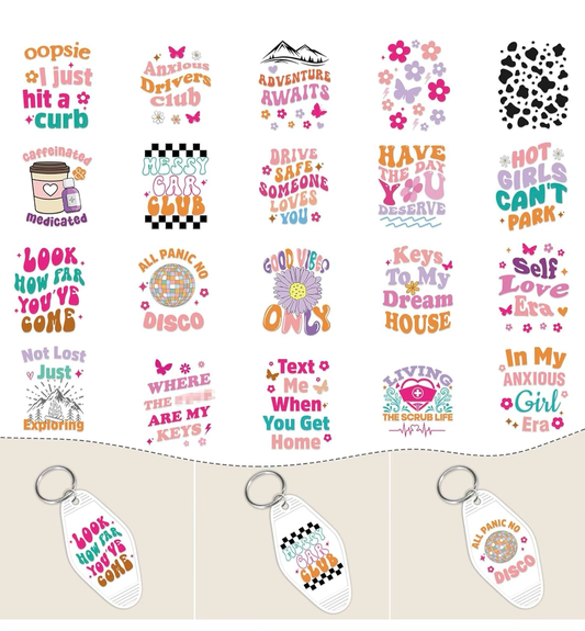 Anxious Girl Era Keychain Designs 💗