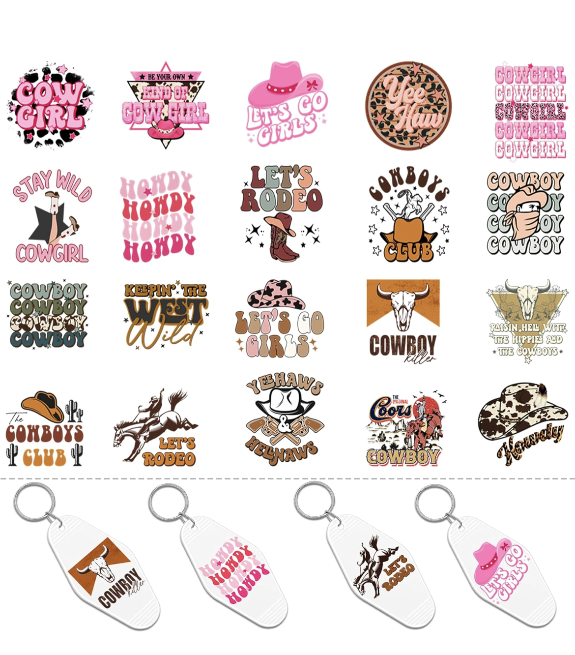 Retro Country Keychain designs 🤠🐂