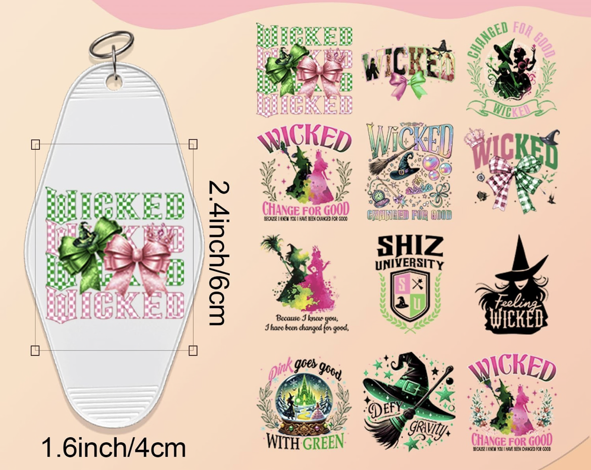 “Wicked” Keychain Designs 🧙🏼‍♀️👑
