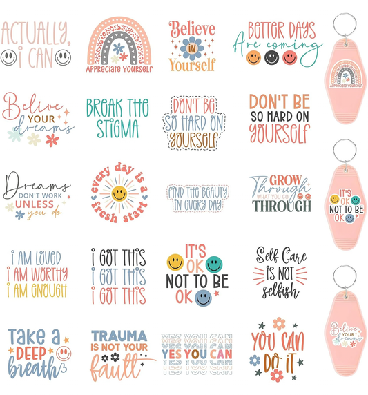 Self- Affirmations keychain designs 💞