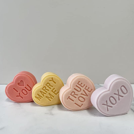 Set of 4 Heart Candle Molds