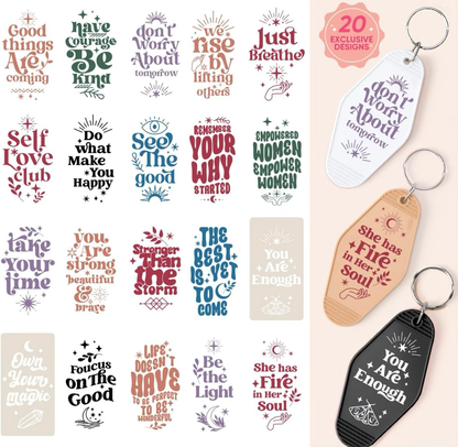 “Inspirational & Self-Love Keychain” designs 💕