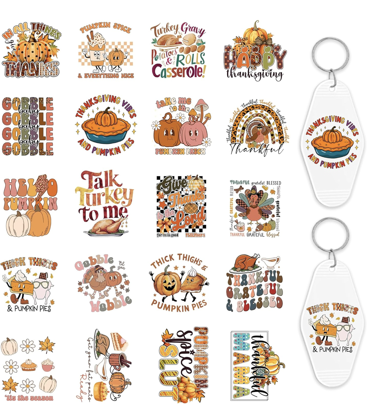 🦃✨ Gobble & Glow Keychain Collection ✨🧡