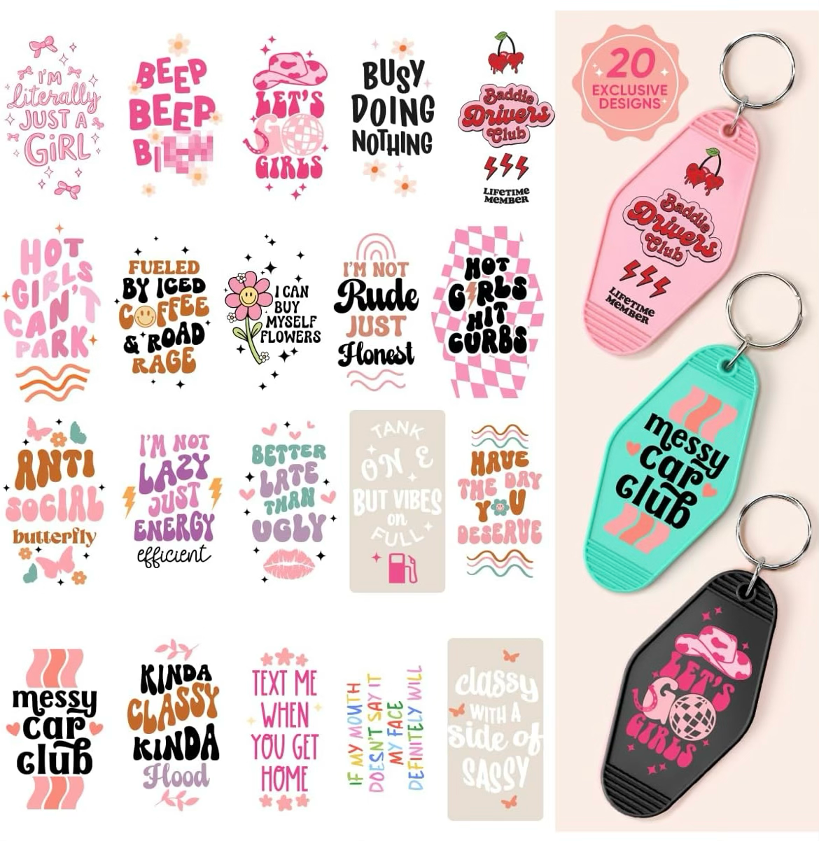 Sassy Keychain Designs 💖😜