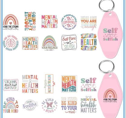 “Mental Health Matters” keychain designs 💞