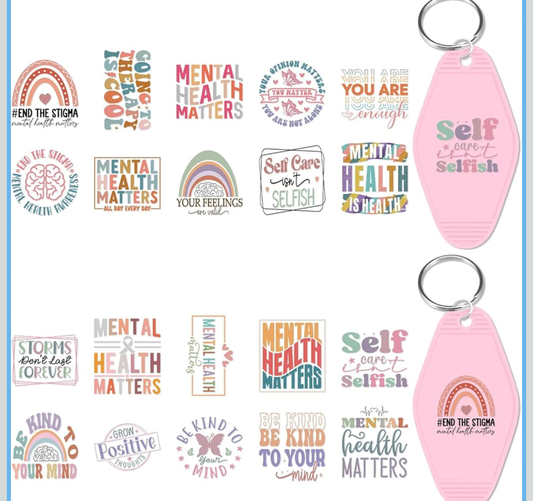 “Mental Health Matters” keychain designs 💞