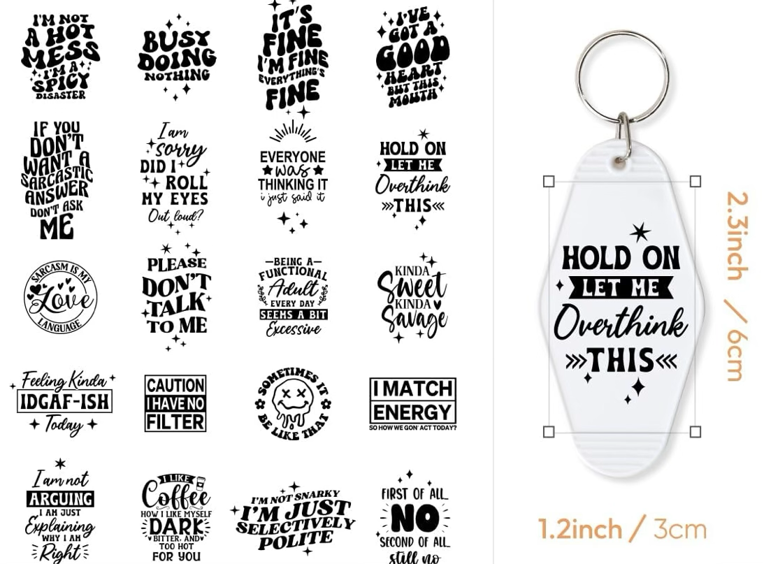 “Sarcastic Black Humorous Keychain” designs 🖤🗝️