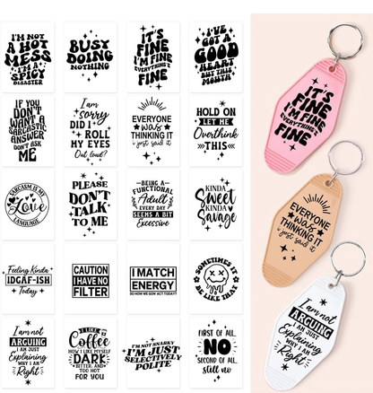 Sarcasm Keychain Designs (pt. 2) ✨🖤