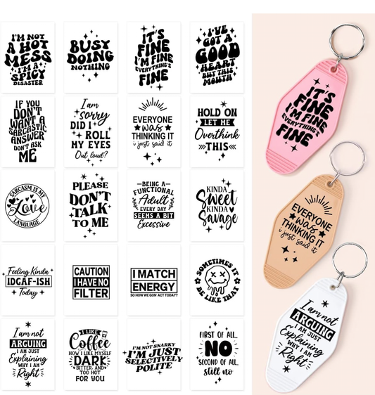 Sarcasm Keychain Designs (pt. 2) ✨🖤