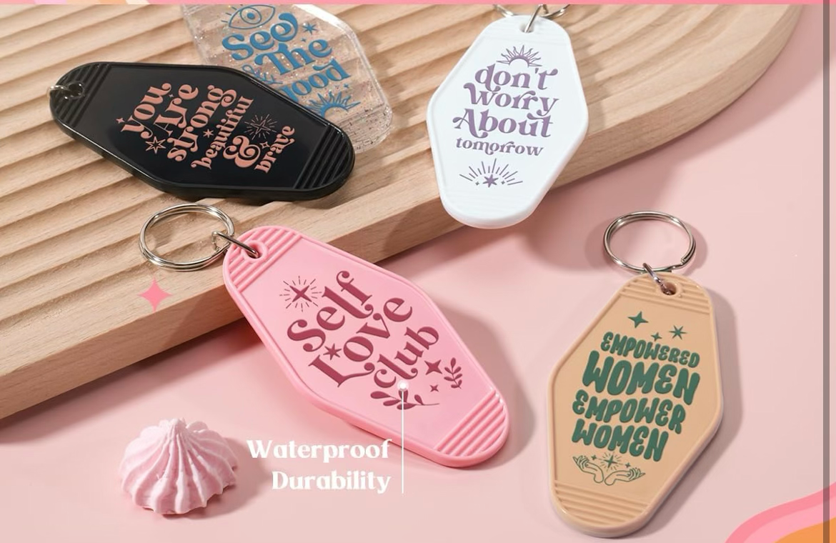 “Inspirational & Self-Love Keychain” designs 💕
