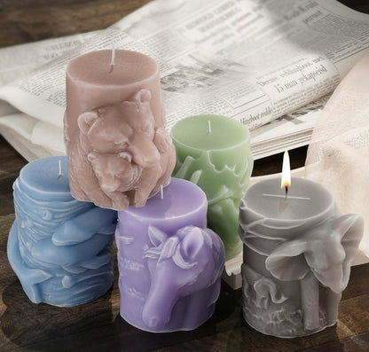 6 pack animal candle 🫎🐴🐻🐘