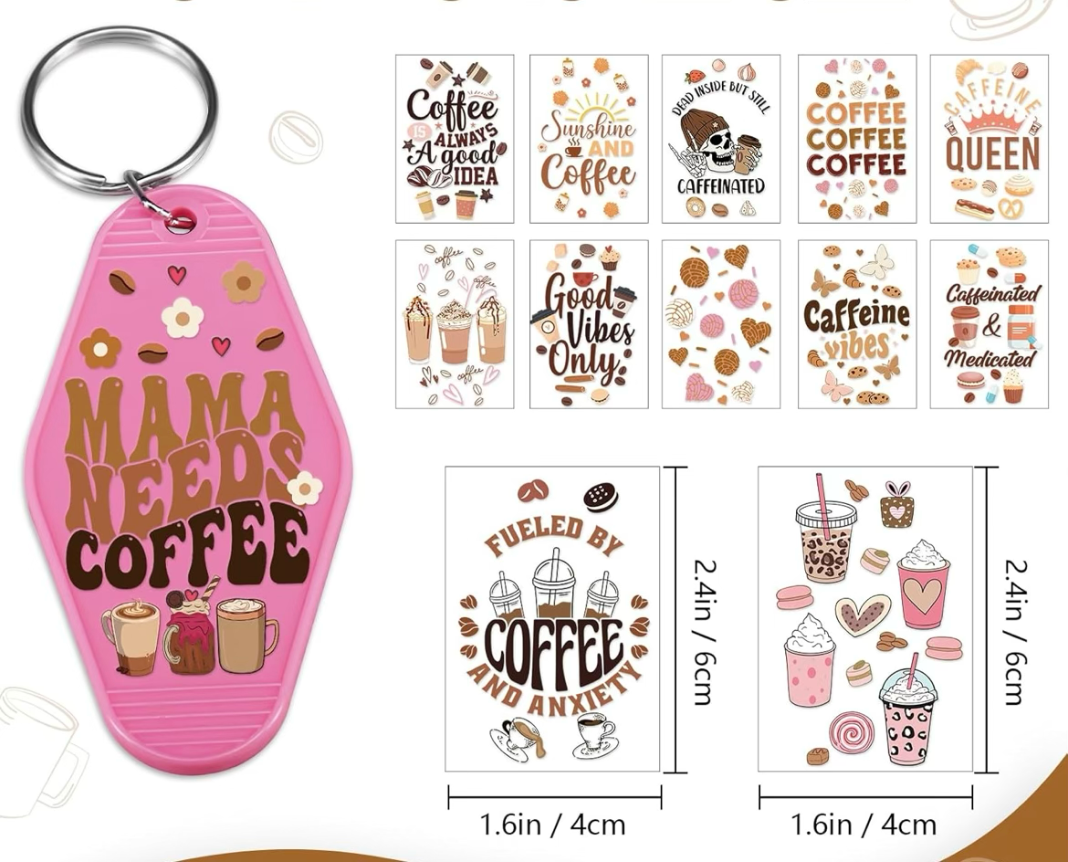 “Coffee Vibes” Keychain designs ☕️🤎